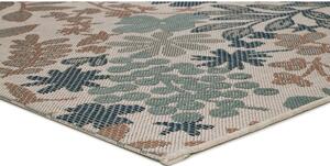 Floral bézs-zöld kültéri szőnyeg, 77 x 150 cm - Universal