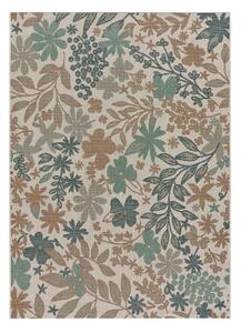 Floral bézs-zöld kültéri szőnyeg, 65 x 200 cm - Universal