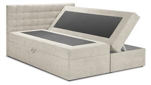 Bézs boxspring ágy tárolóhellyel 200x200 cm Jade – Mazzini Beds