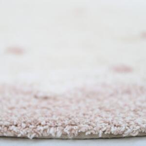 Mallen rózsaszín-krémszínű kézzel készített pamut szőnyeg, ø 110 cm - Nattiot