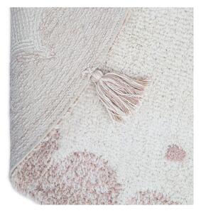 Mallen rózsaszín-krémszínű kézzel készített pamut szőnyeg, ø 110 cm - Nattiot