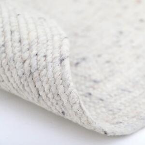 Neethu fehér-szürke kézzel készített szőnyeg gyapjú és pamut keverékből, ø 110 cm - Nattiot