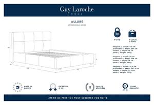 Allure barnásszürke kétszemélyes ágy, 160 x 200 cm - Guy Laroche Home