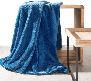 Puha kék színű dekoratív takaró Szélesség: 170 cm | Hossz: 210 cm