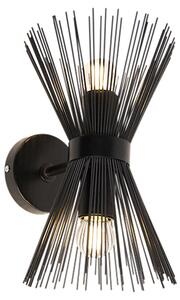 Art Deco fali lámpa fekete 2 fényes - Seprű