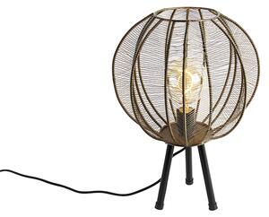 Ipari állványos asztali lámpa bronz, feketével - Dong