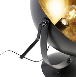 Ipari asztali lámpa fekete állítható arannyal - Magna