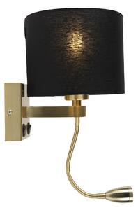 Art deco fali lámpa USB-vel és fekete árnyalattal - Brescia
