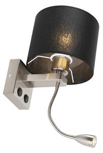 Modern fali lámpa acél fekete árnyalattal - Brescia