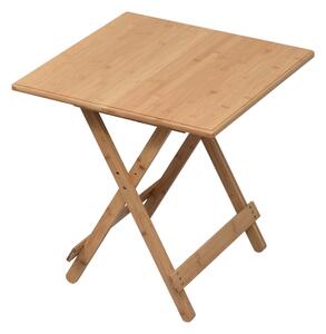 KONDELA Asztal, natúr bambusz, 58x58 cm, DENICE