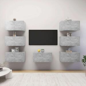 VidaXL 7 db betonszürke forgácslap TV-szekrény 30,5 x 30 x 60 cm