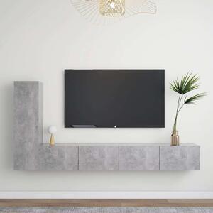 VidaXL Falra Szerelhető TV Szekrény Szett - Beton Szürke - 3 részes