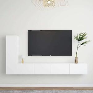 Modern Falra Szerelhető TV Szekrény Szett - 3 Rész - Fehér