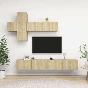VidaXL Fali TV Szekrény Szett - 7 Rész - Sonoma Tölgy