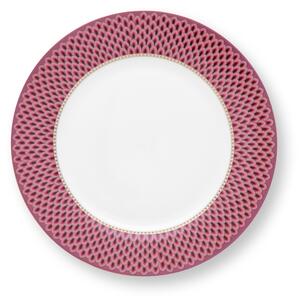 Pip Studio - Flower Festival Scallop - sötét rózsaszín porcelantál - 26,5 cm