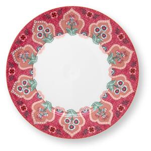Pip Studio - Flower Festival Deco - sötét rózsaszín porcelantál - 21 cm