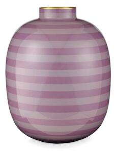 Váza metal lila csíkos 32cm
