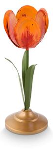 Gyertyatartó fém tulipán narancssárga 21cm