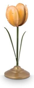 Gyertyatartó fém tulipán sárga 21cm