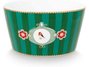 Tál Love Birds Medallion smaragd zöld csíkos 15cm