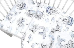 Baby Shop 2 részes babaágynemű - szivárványos elefánt kék