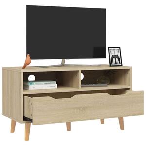Sonoma-tölgyszínű forgácslap tv-szekrény 90 x 40 x 48,5 cm