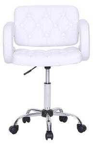 HC8403K Fehér modern műbőr szék krómozott lábbal