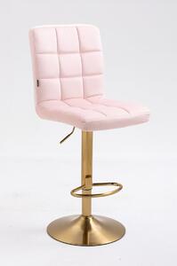 HR7009W Púderrózsaszín modern velúr szék arany lábbal