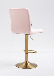HR7009W Púderrózsaszín modern velúr szék arany lábbal