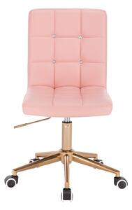 HC1015CK Rózsaszín modern műbőr szék arany lábbal