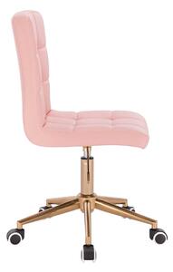 HC1015CK Rózsaszín modern műbőr szék arany lábbal