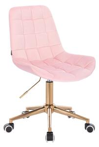 HR590K Púderrózsaszín modern velúr szék arany lábbal