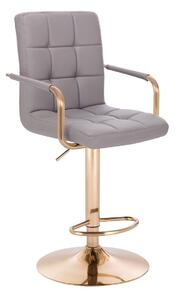 HC1015WP Szürke modern műbőr szék arany lábbal