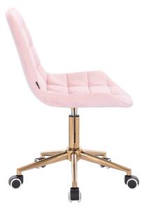HR590K Púderrózsaszín modern velúr szék arany lábbal