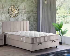 Karolina boxspring ágy (Szín: bézs, Méret: 140x200)