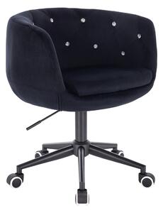 HR333CK Fekete modern velúr szék fekete lábbal