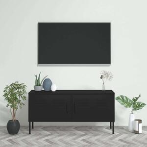 VidaXL Acél TV-szekrény - Fekete - 105x35x50 cm