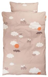 Rózsaszín pamut ágynemű Done by Deer Happy clouds baby, 70 x 100 cm