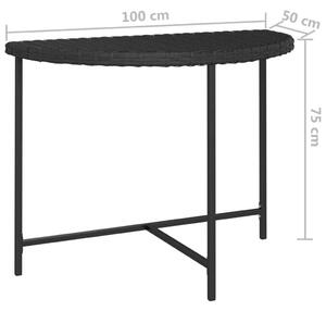 VidaXL fekete polyrattan kerti asztal 100 x 50 x 75 cm