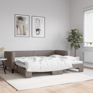 Tópszínű kihúzható szövet heverő 80 x 200 cm