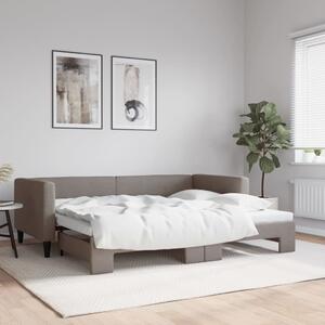 Tópszínű kihúzható szövet heverő 90 x 200 cm