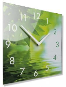 Üveg dekoratív óra 30 cm természet motívummal