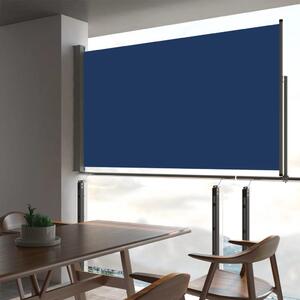 VidaXL kék behúzható oldalsó teraszi napellenző 140 x 300 cm