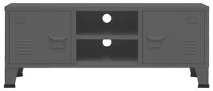 Fekete fém ipari stílusú tv-szekrény 105 x 35 x 42 cm