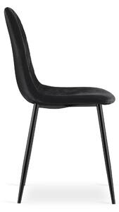ASTI fekete bársony szék fekete lábakkal