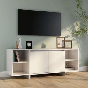 Magasfényű fehér forgácslap tv-szekrény 130 x 35 x 50 cm