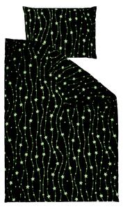 STARS AND POINTS szürke világító mikroplüss ágyneműhuzat Ágyneműhuzat mérete: 70 x 90 cm | 140 x 200 cm