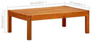 VidaXL tömör akácfa kerti asztal 85 x 57 x 29 cm
