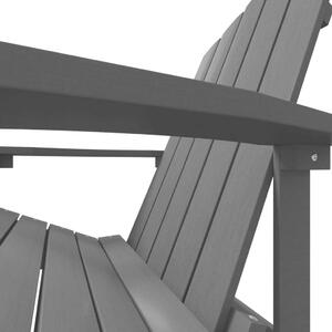 VidaXL antracitszürke HDPE kerti adirondack szék lábtartóval