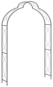 Fekete vas kerti boltív kapuval 150 x 34 x 240 cm